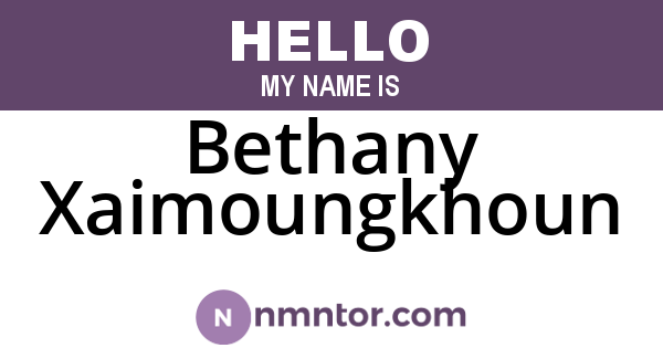 Bethany Xaimoungkhoun