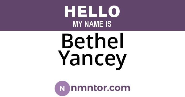 Bethel Yancey