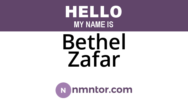 Bethel Zafar