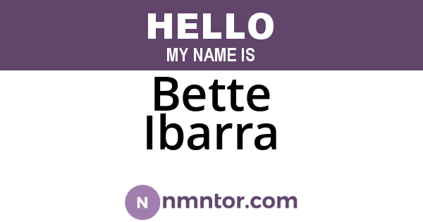Bette Ibarra