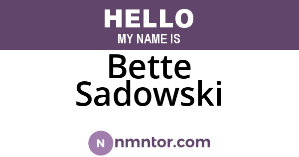 Bette Sadowski