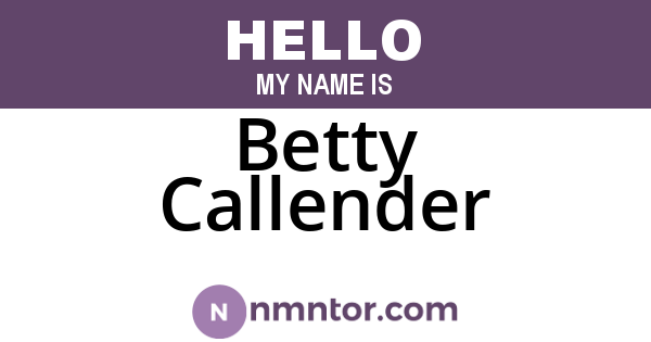 Betty Callender