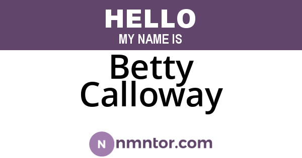 Betty Calloway