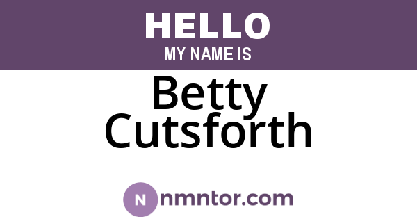 Betty Cutsforth
