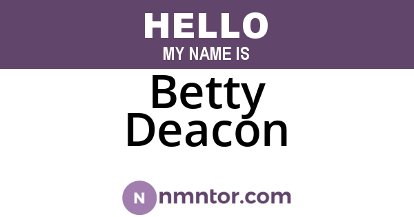 Betty Deacon
