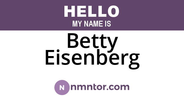 Betty Eisenberg