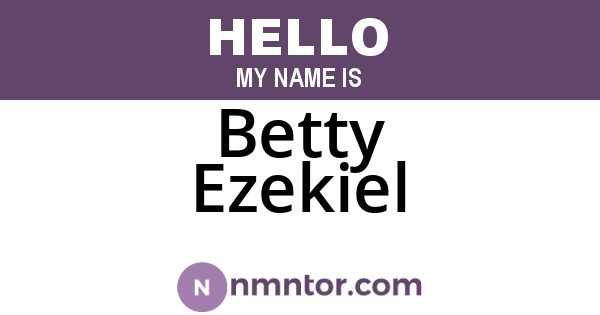 Betty Ezekiel