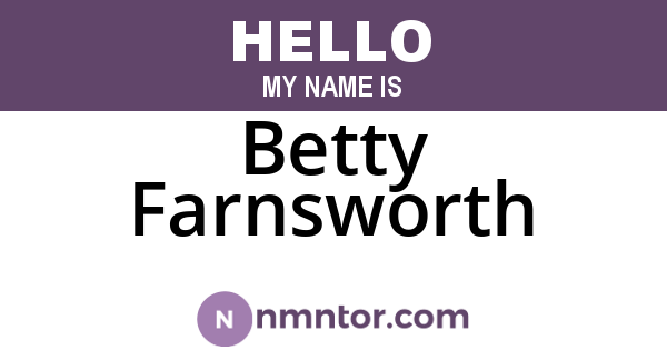 Betty Farnsworth