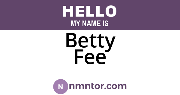 Betty Fee