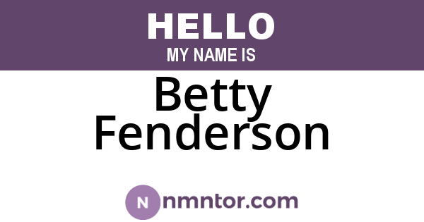 Betty Fenderson