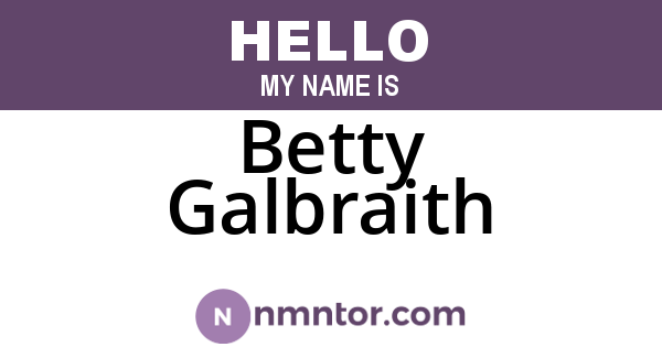 Betty Galbraith