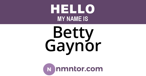 Betty Gaynor