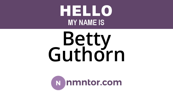 Betty Guthorn