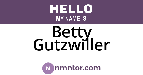 Betty Gutzwiller