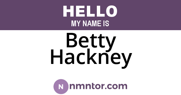 Betty Hackney