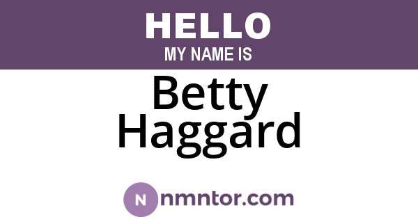 Betty Haggard