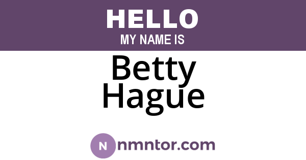 Betty Hague