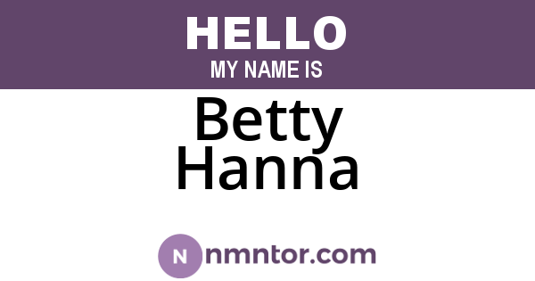 Betty Hanna