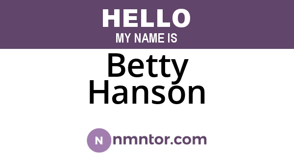 Betty Hanson