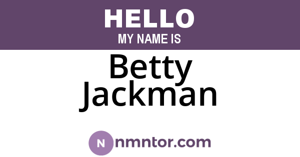 Betty Jackman