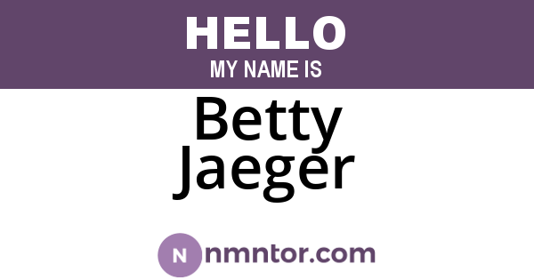 Betty Jaeger