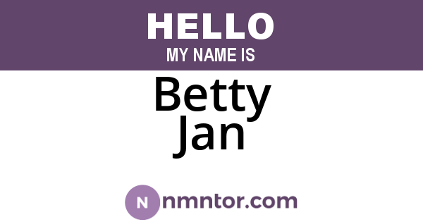 Betty Jan