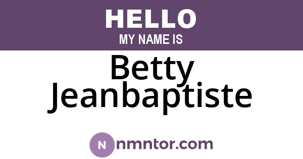 Betty Jeanbaptiste