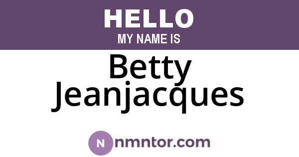 Betty Jeanjacques