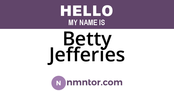 Betty Jefferies