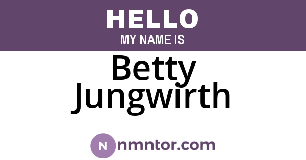Betty Jungwirth