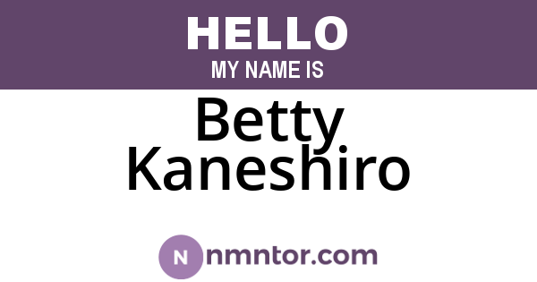 Betty Kaneshiro