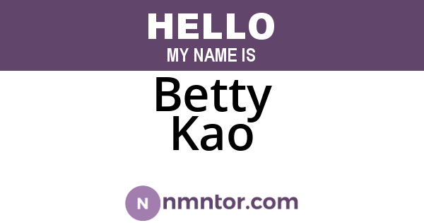 Betty Kao