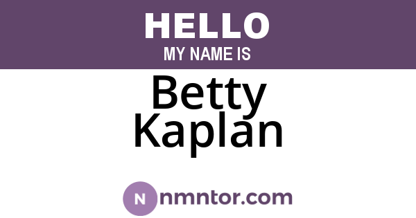Betty Kaplan