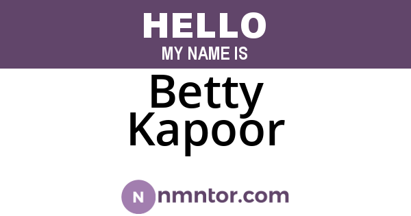 Betty Kapoor