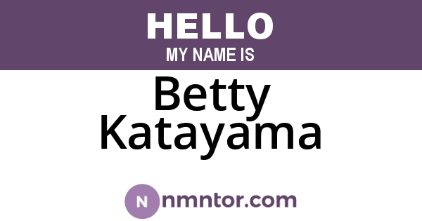 Betty Katayama