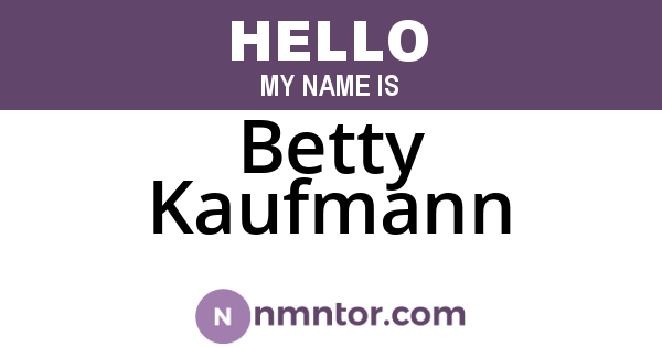 Betty Kaufmann