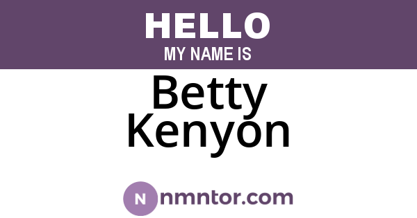 Betty Kenyon