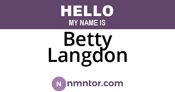 Betty Langdon