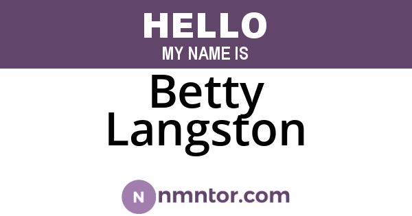 Betty Langston