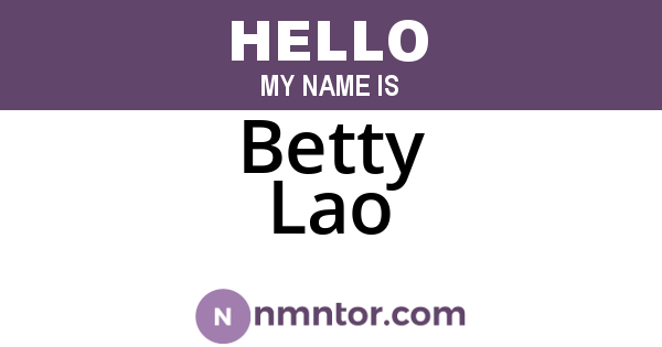 Betty Lao