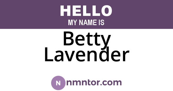 Betty Lavender
