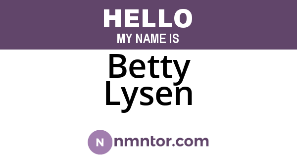 Betty Lysen