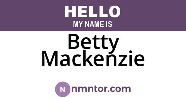 Betty Mackenzie