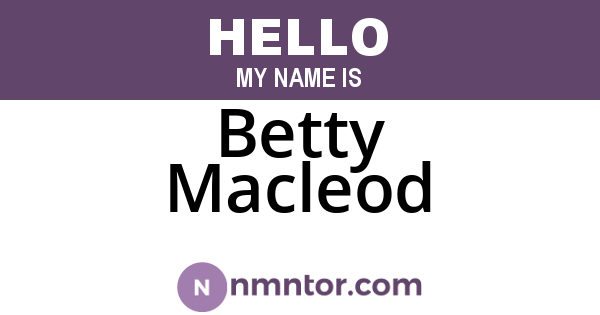 Betty Macleod