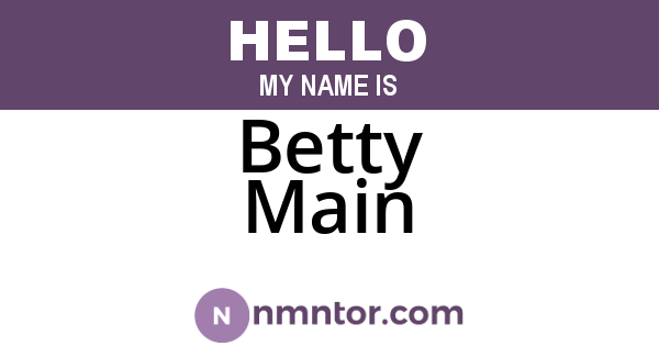 Betty Main