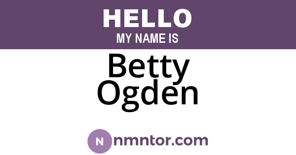 Betty Ogden