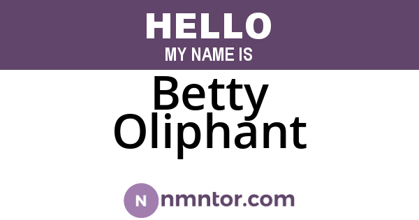 Betty Oliphant