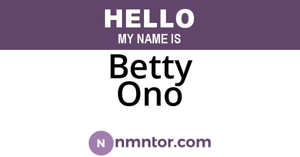 Betty Ono