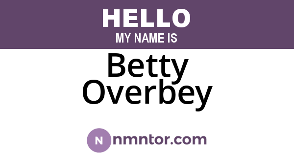Betty Overbey