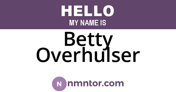 Betty Overhulser